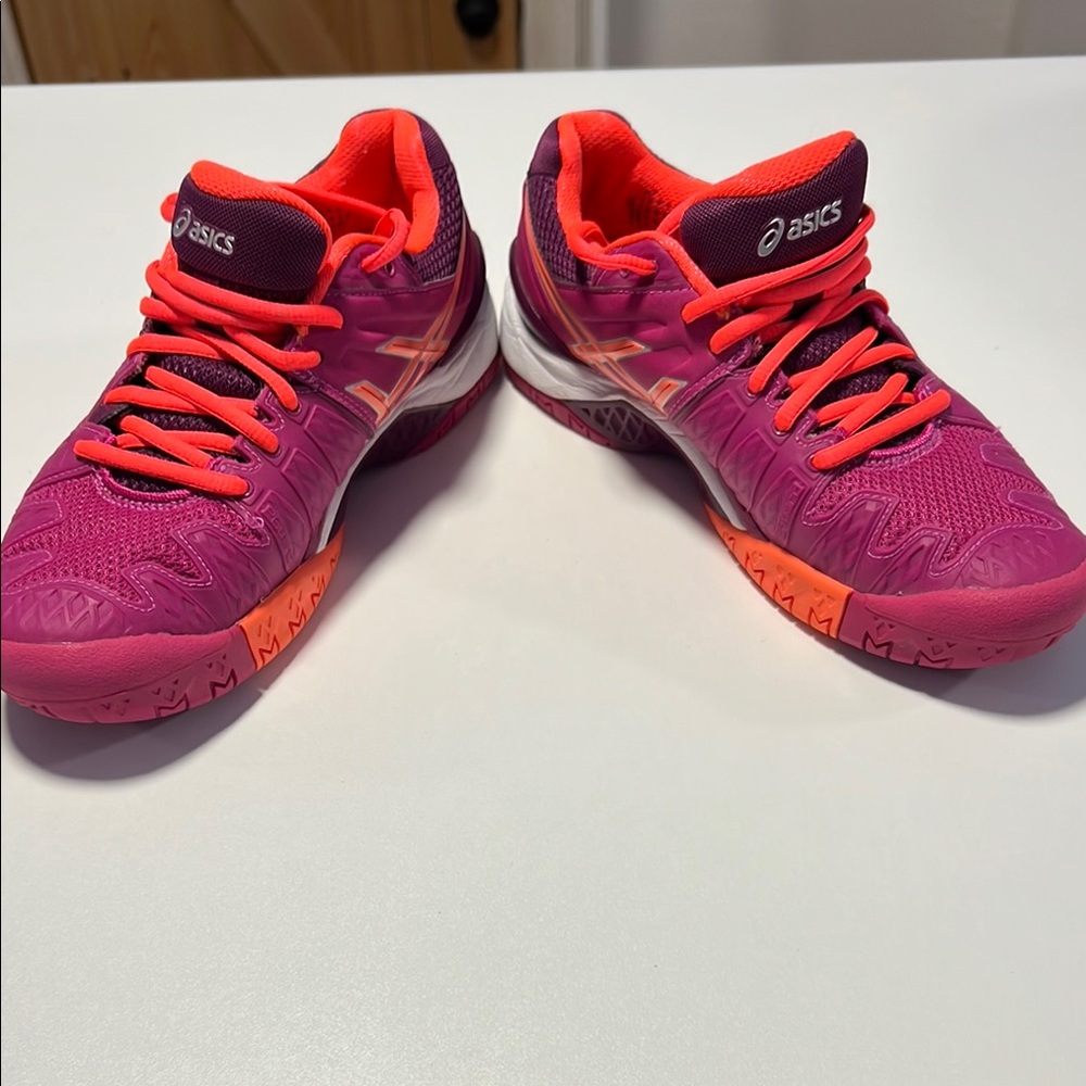 Asics Pink and Orange Athletic Shoes for Performance